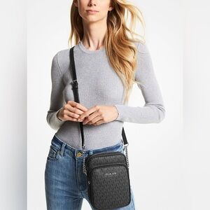 Michael Kors Charcoal Logo Crossbody Bag